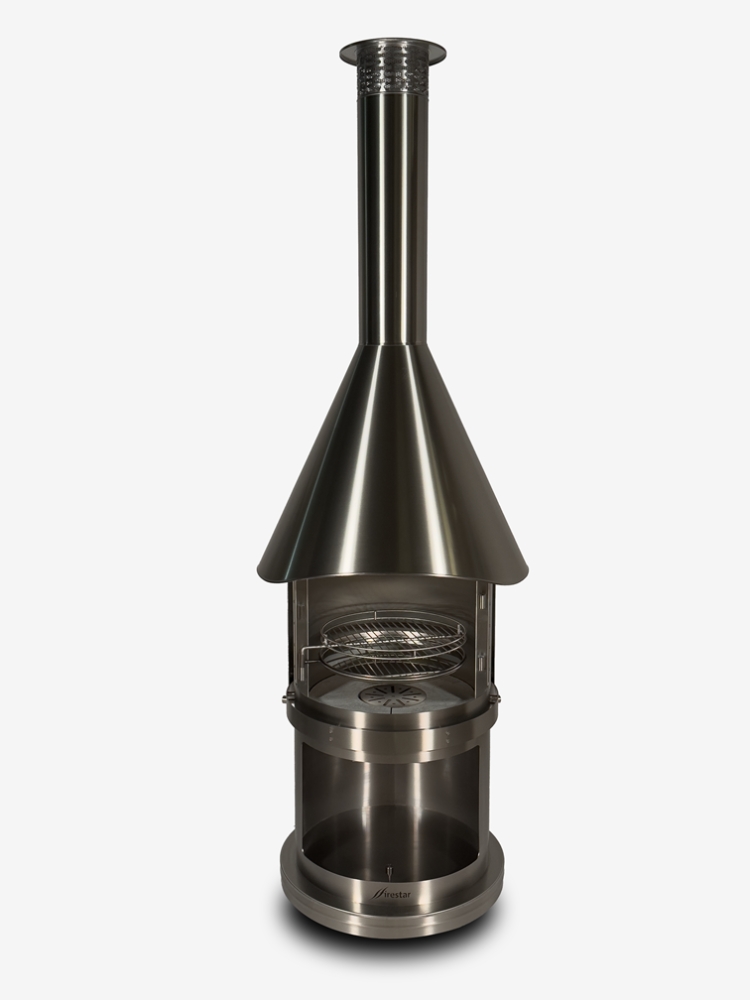 Bild 1 von Firestar Grillkamin DN 700 Swing 3. Generation | inkl.  Grillrost & Fettschutzpfanne  / (Farbe) Edelstahl gebürstet