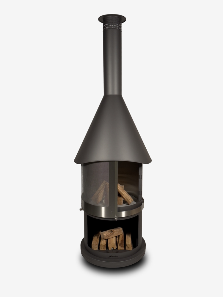 Bild 1 von Grillkamin Firestar DN 800 Swing 3. Generation inkl. Grillrost und Fettschutzpfanne  / (Farbe) dunkelgrau
