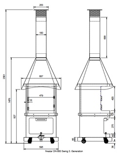 Bild 1 von Grillkamin Firestar DN 650 3. Generation  / (Farbe) Edelstahl gebürstet